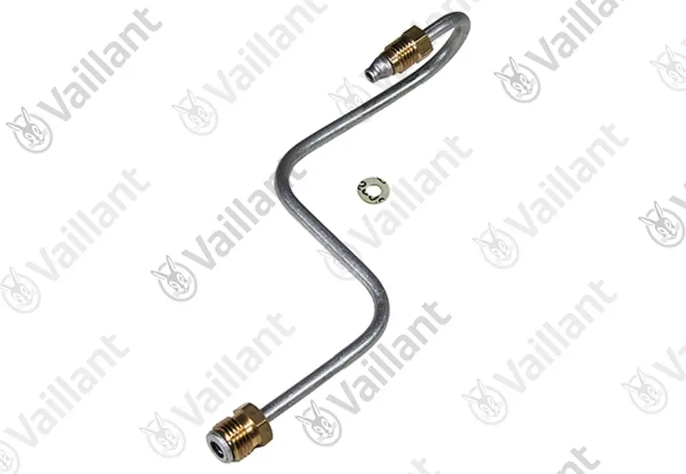 Vaillant Zündgasrohr mit zwei gewindeförmigen Anschlüssen und einer gebogenen Metallstruktur.